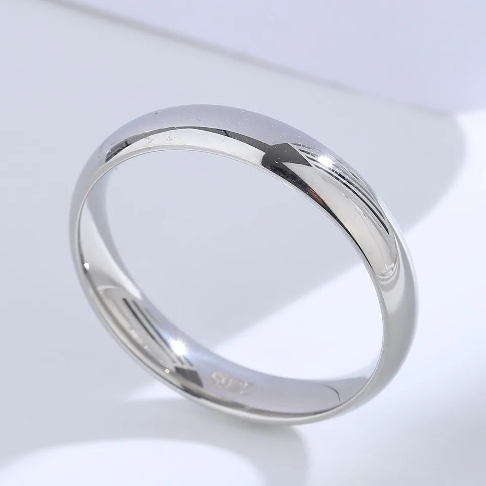 925 Sterling Silver Couples Ring Sets Light Polishing Simple Ring for Woman Man Classic Wedding Fine Jewelry Circle