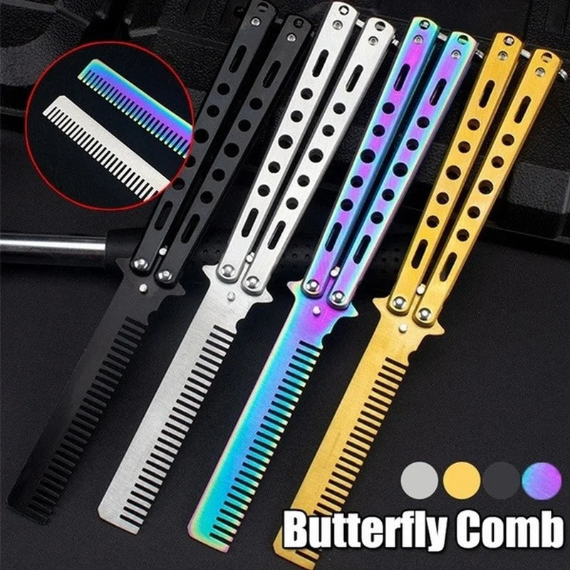 Stainless Steel Folding Butterfly Comb