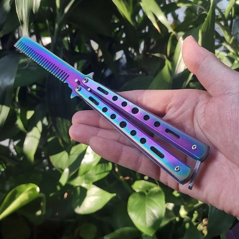 Stainless Steel Folding Butterfly Comb 