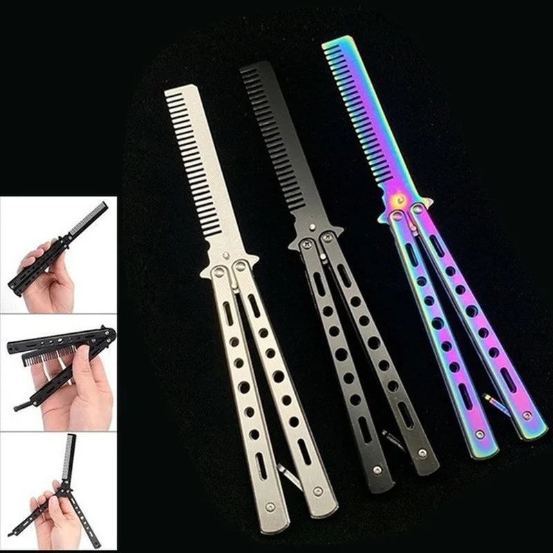 Stainless Steel Folding Butterfly Comb 