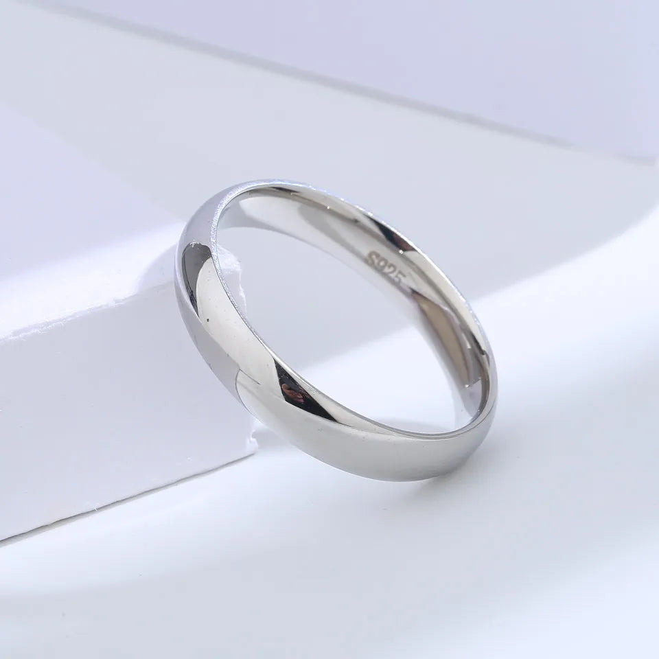 925 Sterling Silver Couples Ring Sets Light Polishing Simple Ring for Woman Man Classic Wedding Fine Jewelry Circle