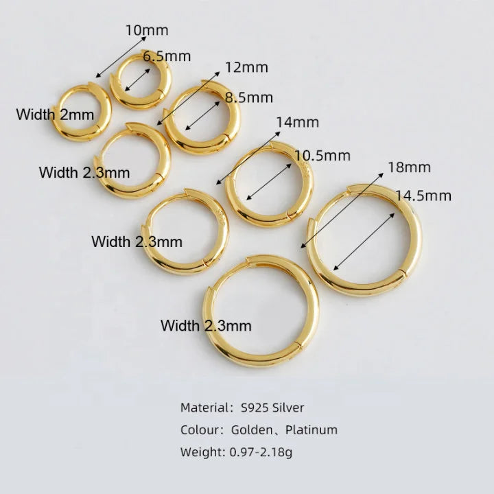 Hoop Earrings (18K Gold Plated Sterling Silver)