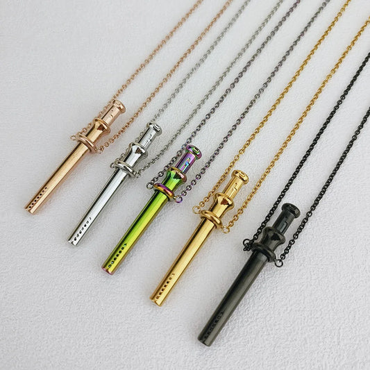 Stylish Sword Steel Pendant Necklace With Ear Picker