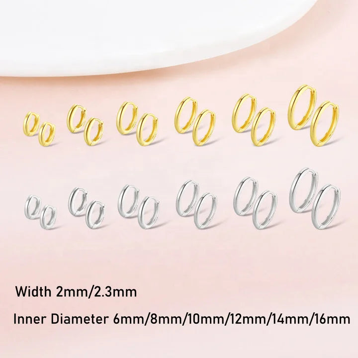 Hoop Earrings (18K Gold Plated Sterling Silver)