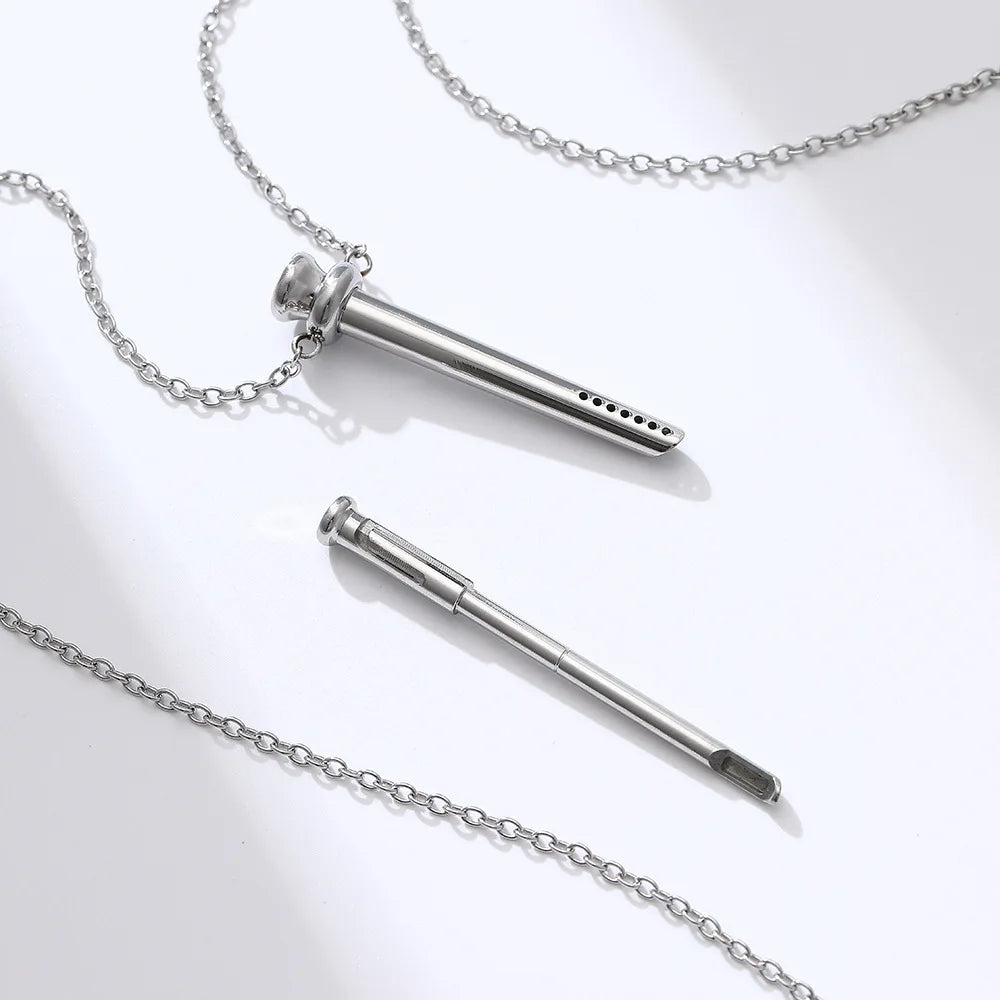 Stylish Sword Steel Pendant Necklace With Ear Picker