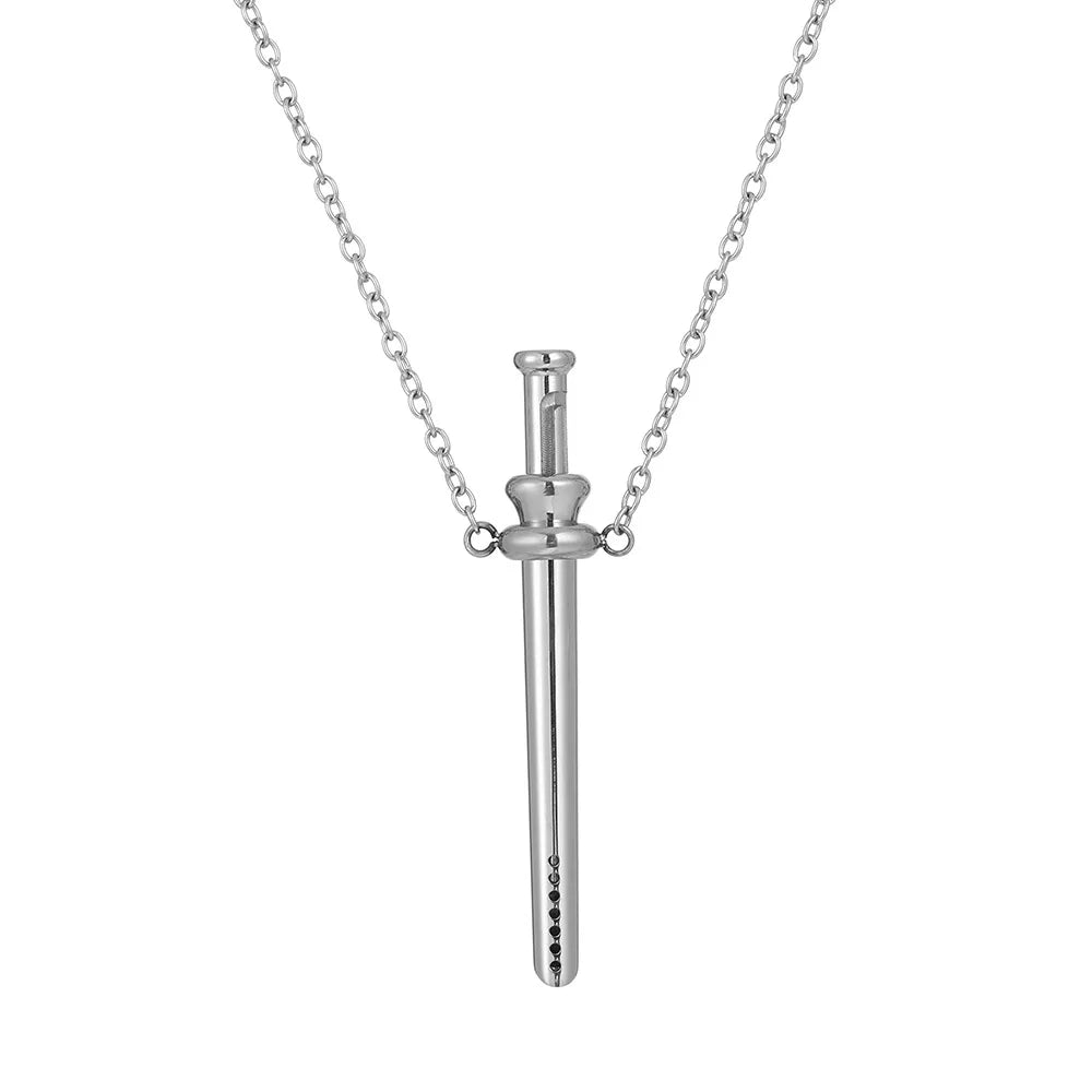 Stylish Sword Steel Pendant Necklace With Ear Picker