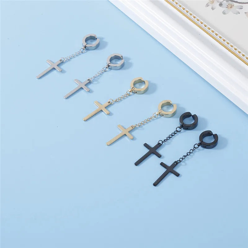 Cross Tassel Earrings