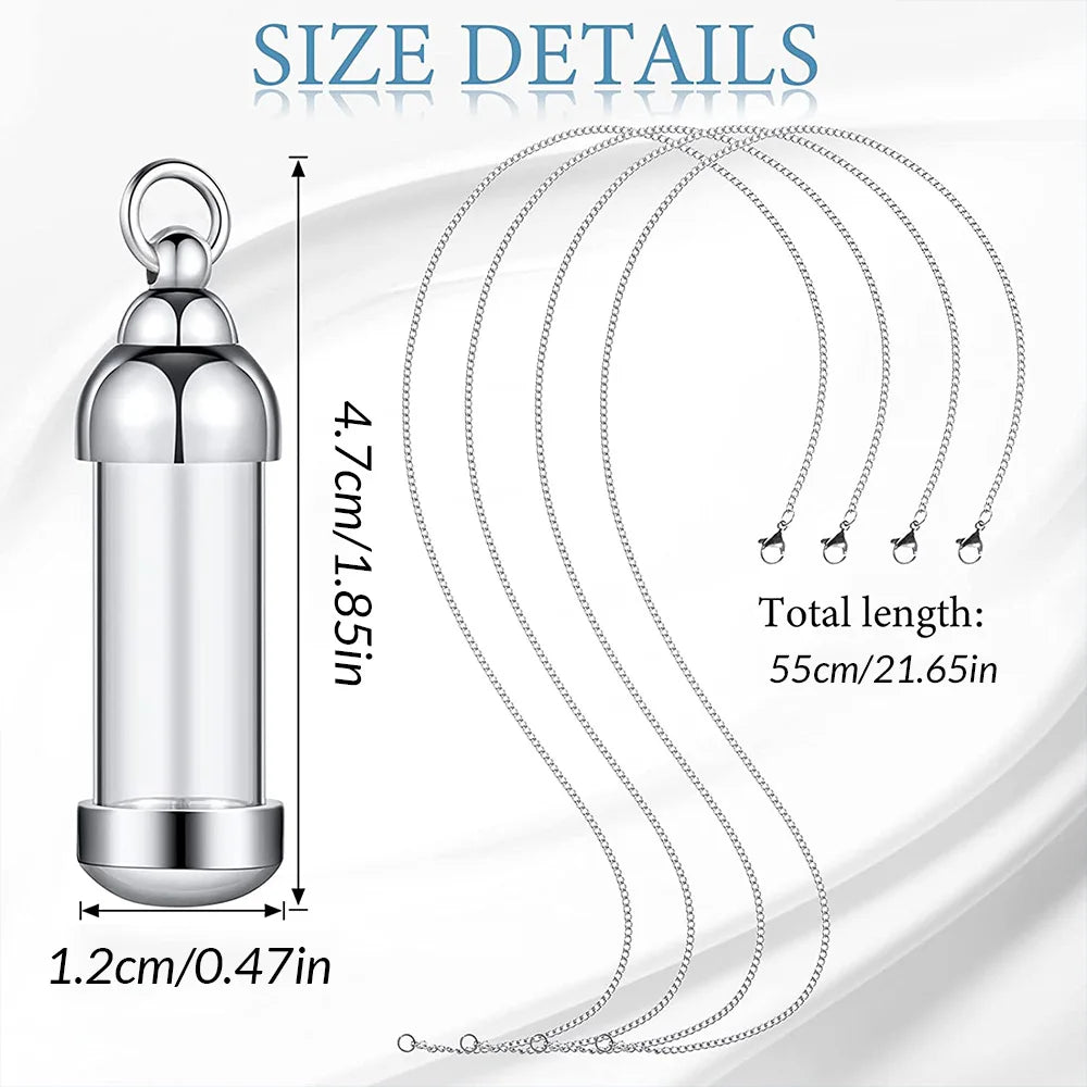 Transparent Urn Pendant / Pill Case Pendent