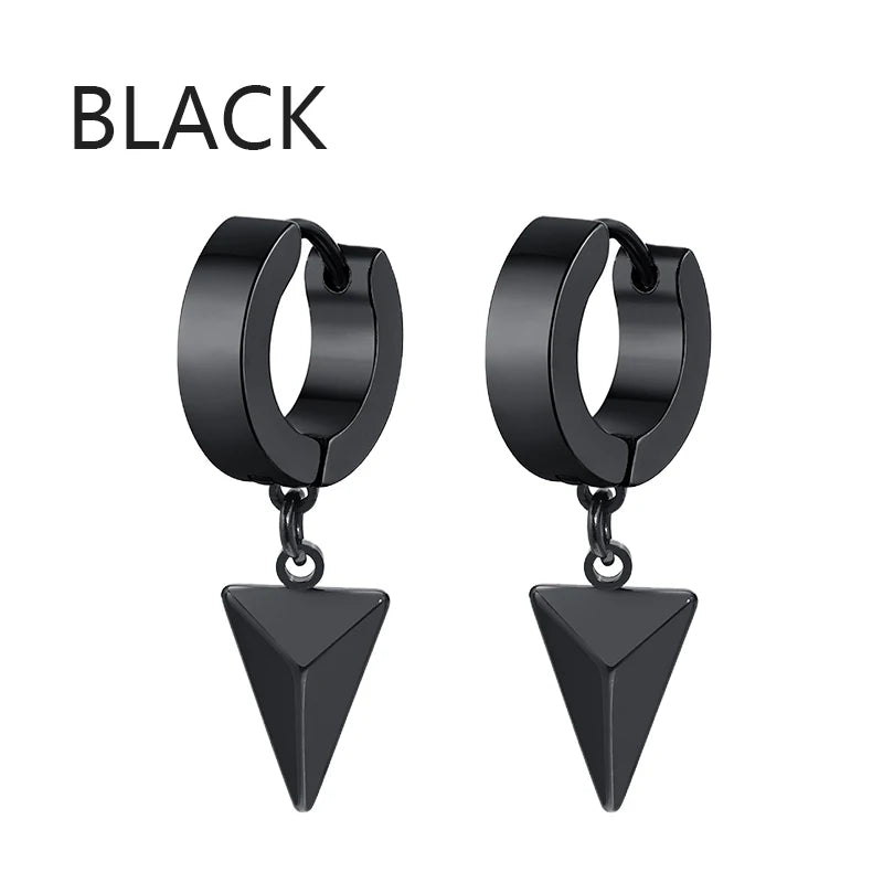 2Pc Stainless Steel Razor Blade Pendant Earrings 