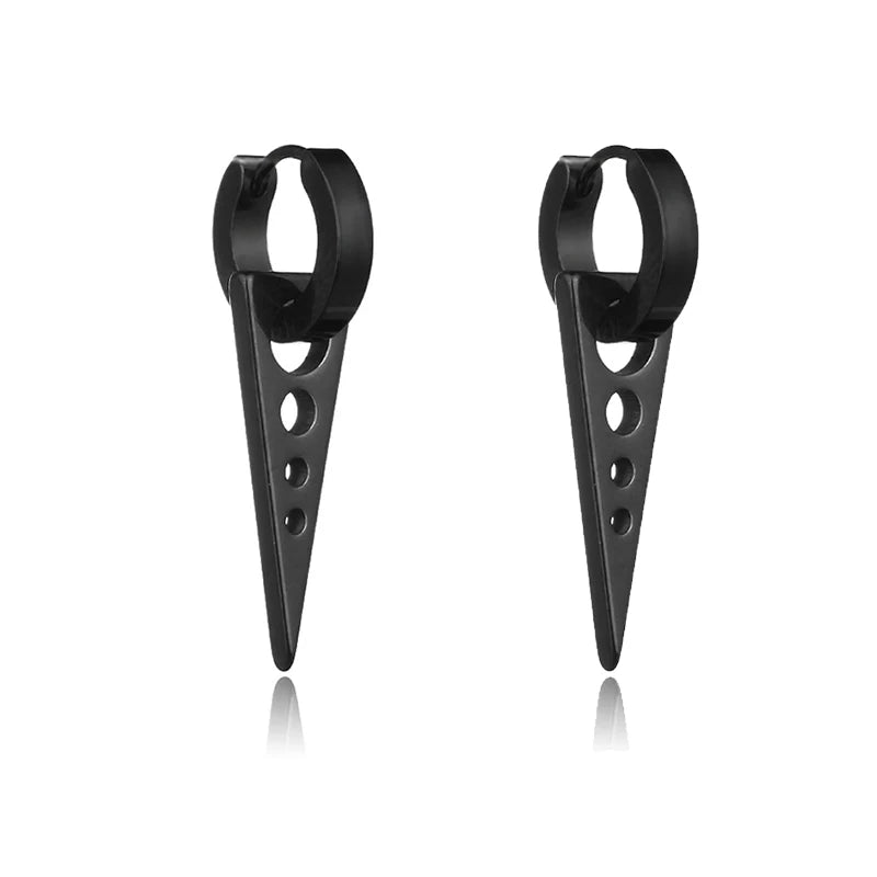 2Pc Stainless Steel Razor Blade Pendant Earrings 