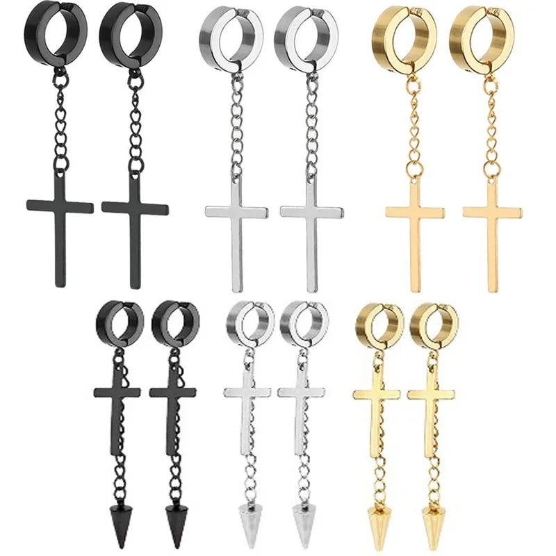 Cross Tassel Earrings