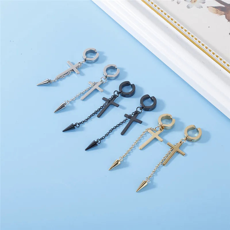 Cross Tassel Earrings