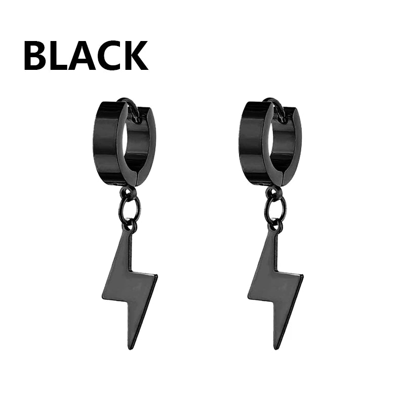 2Pc Stainless Steel Razor Blade Pendant Earrings 