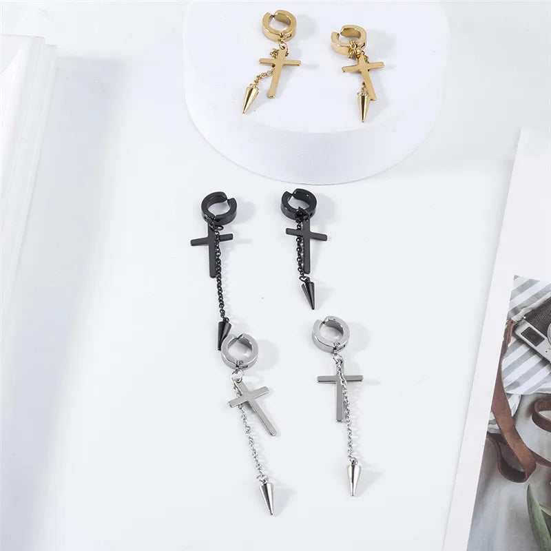 Cross Tassel Earrings