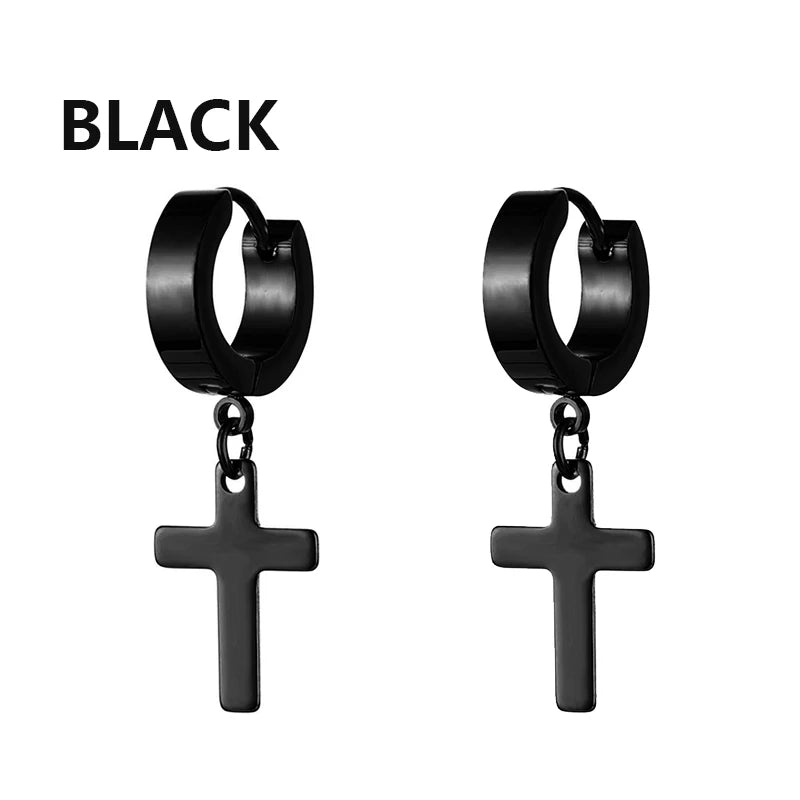 2Pc Stainless Steel Razor Blade Pendant Earrings 