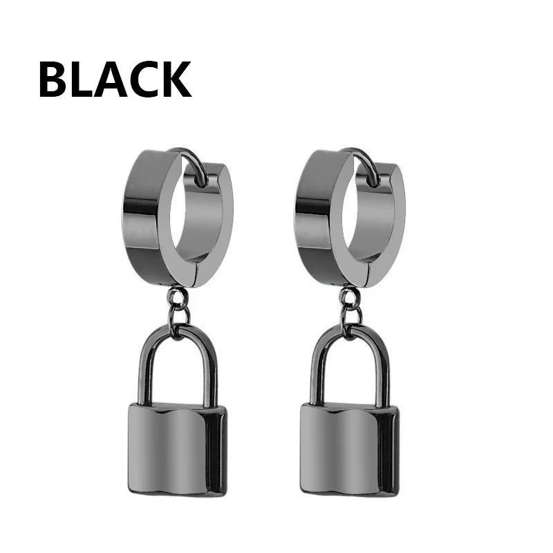 2Pc Stainless Steel Razor Blade Pendant Earrings 