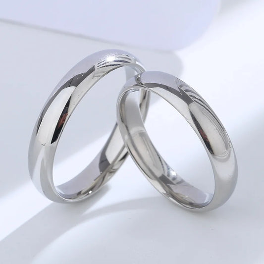 925 Sterling Silver Couples Ring Sets Light Polishing Simple Ring for Woman Man Classic Wedding Fine Jewelry Circle