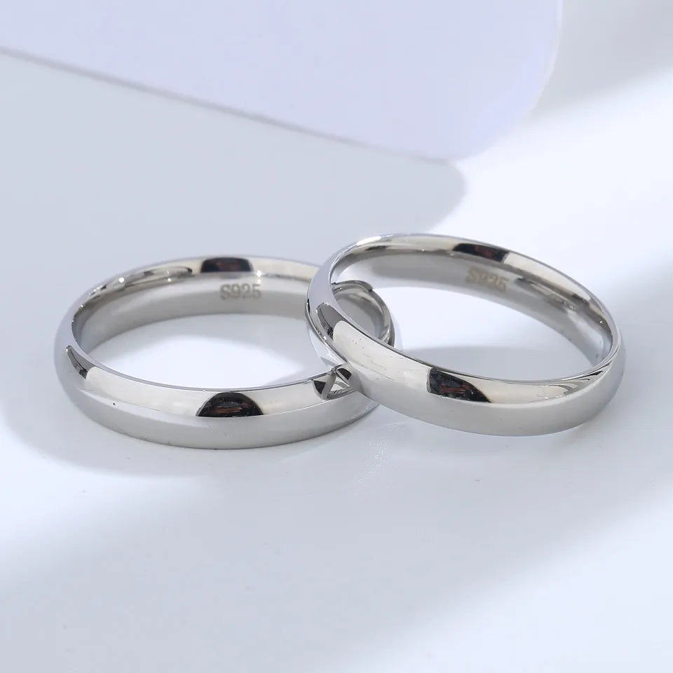 925 Sterling Silver Couples Ring Sets Light Polishing Simple Ring for Woman Man Classic Wedding Fine Jewelry Circle